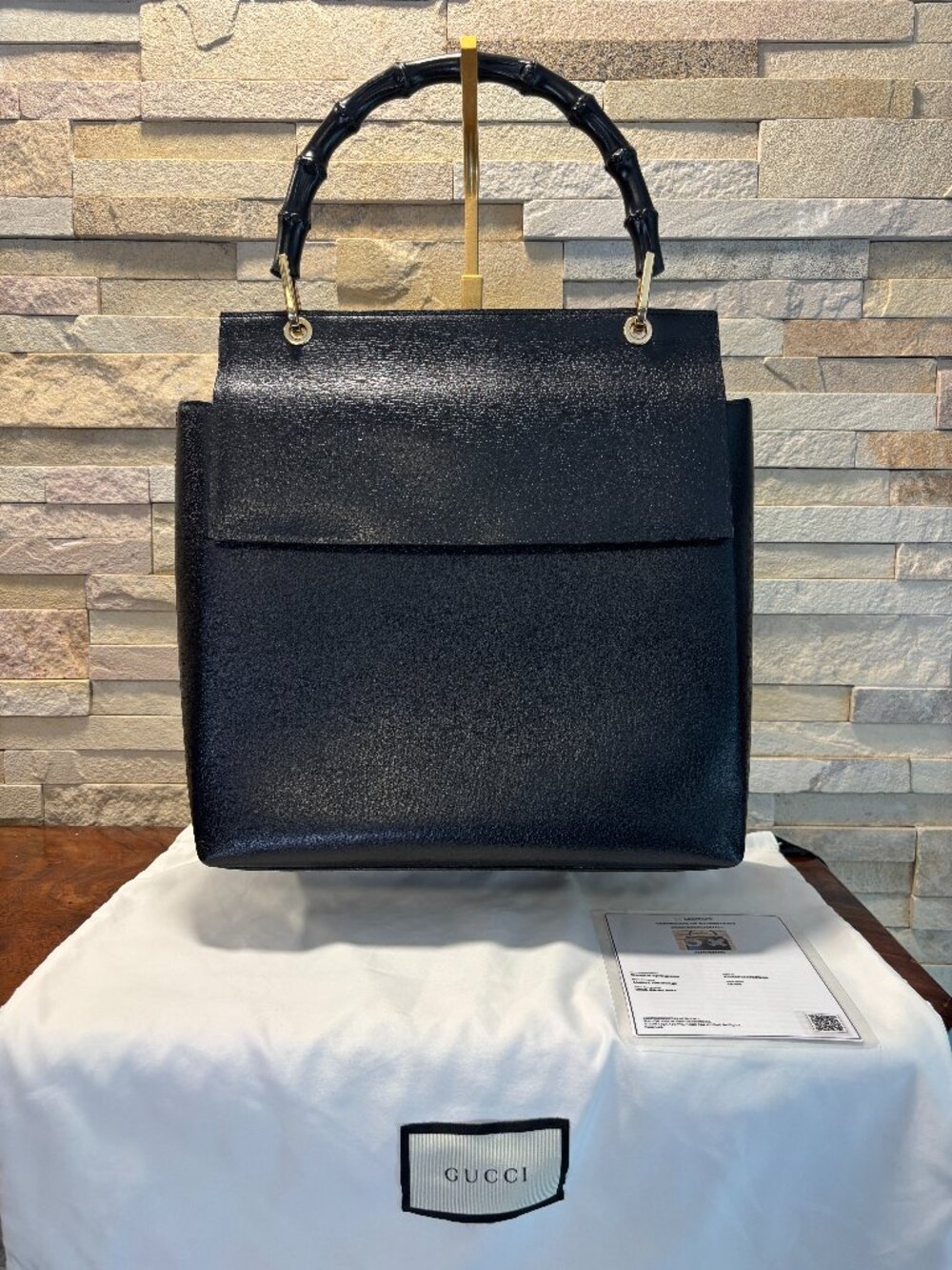 VINTAGE 90s GUCCI BAMBOO FLAP BAG 🖤